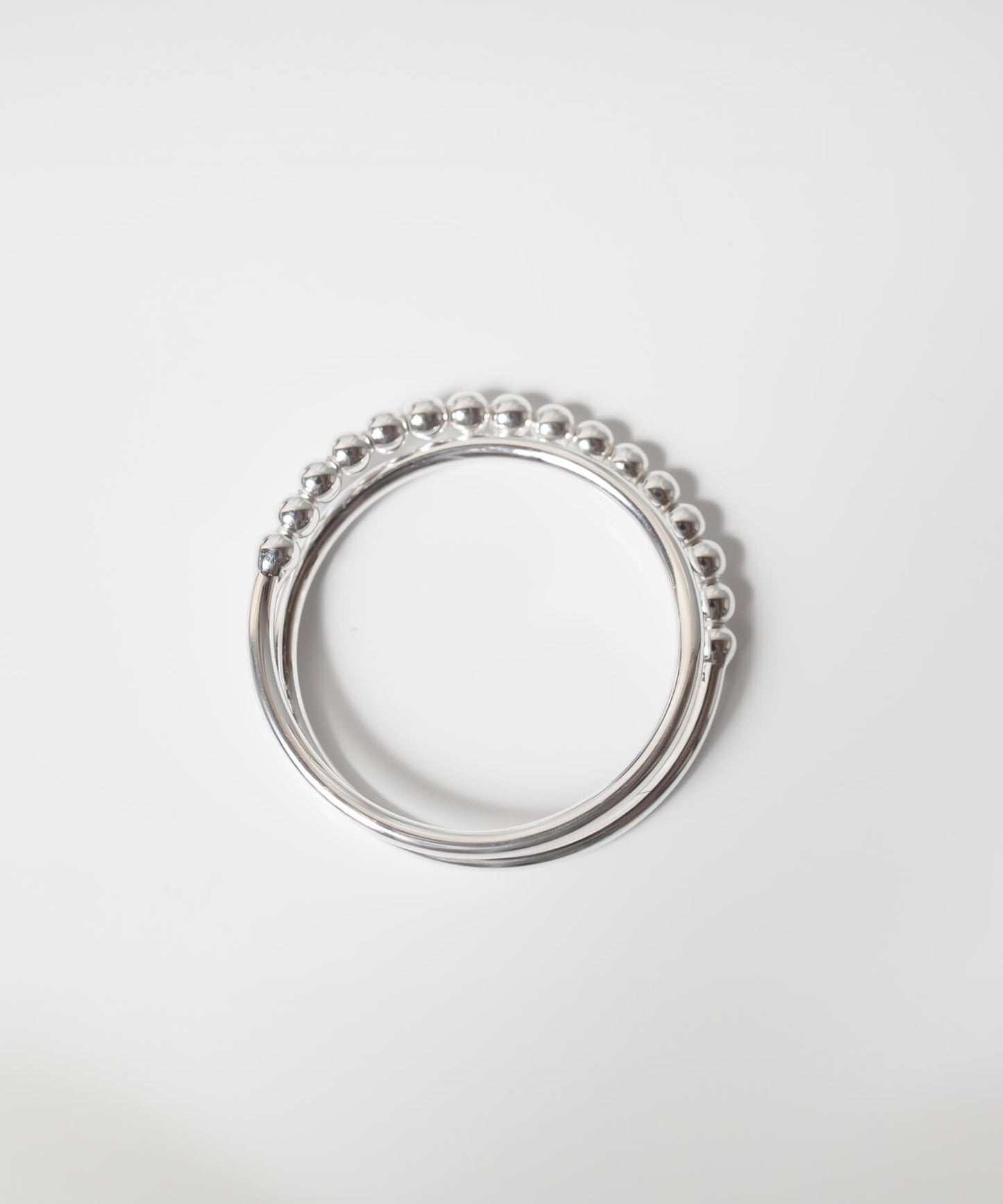 Silver925 Harf Milgrain Double Ring | WERNI