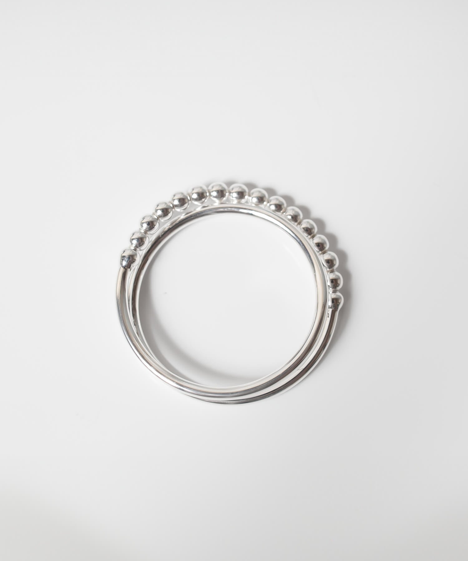 18K Gold Plated Sterling Silver Half Milgrain Double Ring | WERNI