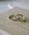 18K Gold Plated Sterling Silver Half Milgrain Double Ring | WERNI