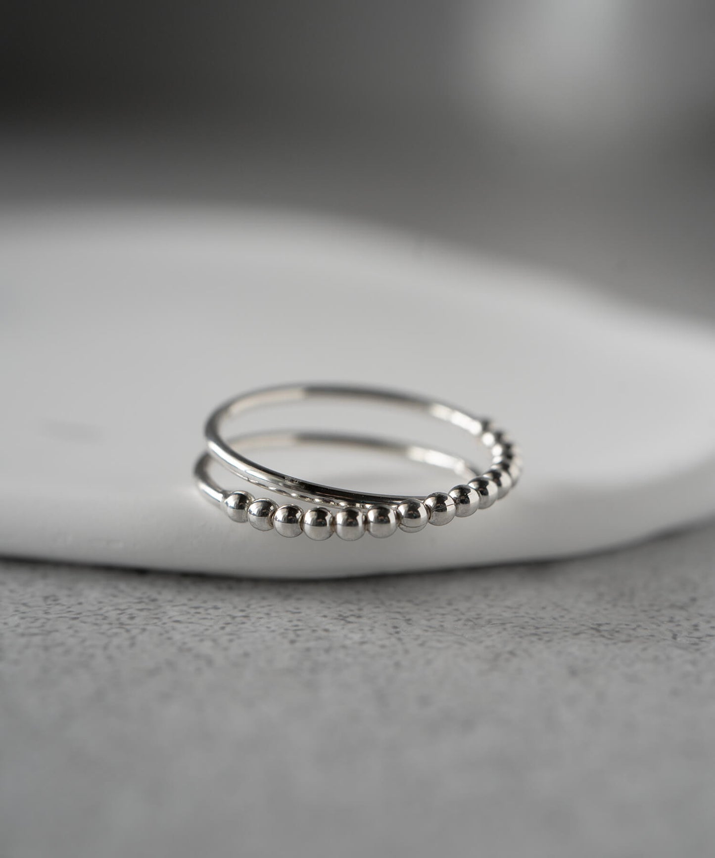 Silver925 Harf Milgrain Double Ring | WERNI