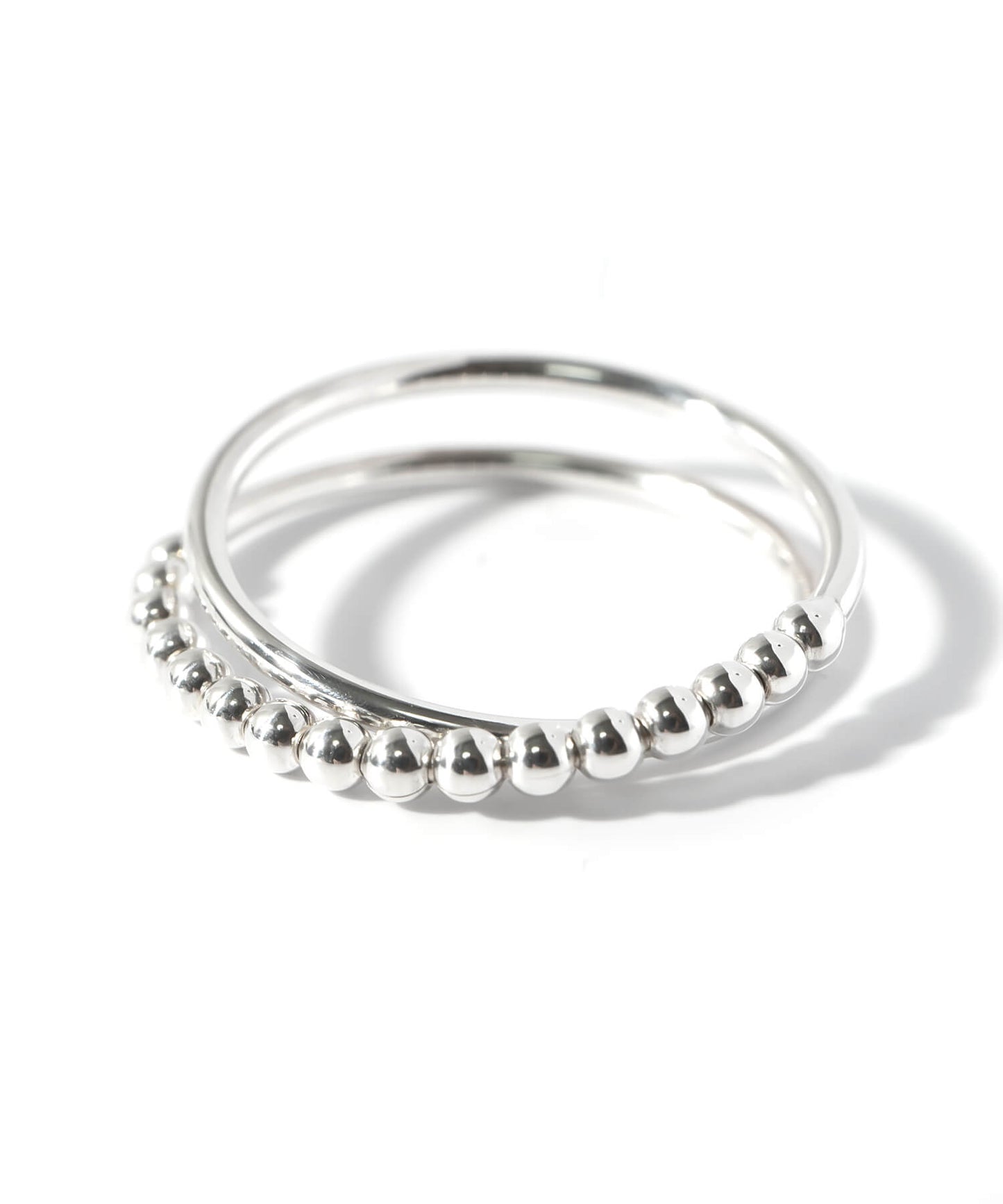 Silver925 Harf Milgrain Double Ring | WERNI