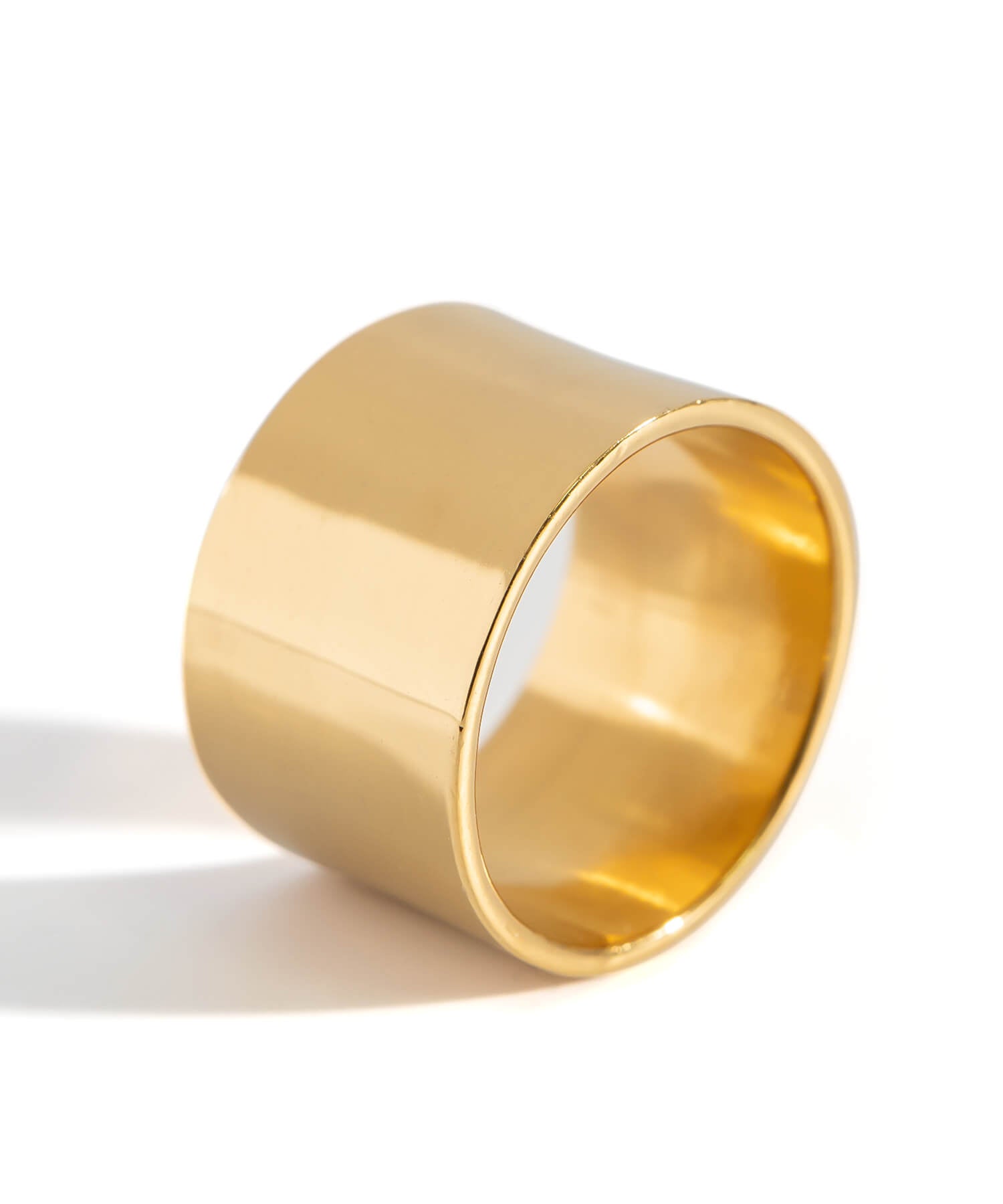 18K Gold Plated Sterling Silver Wide Tube Ring | TORONC SHINY