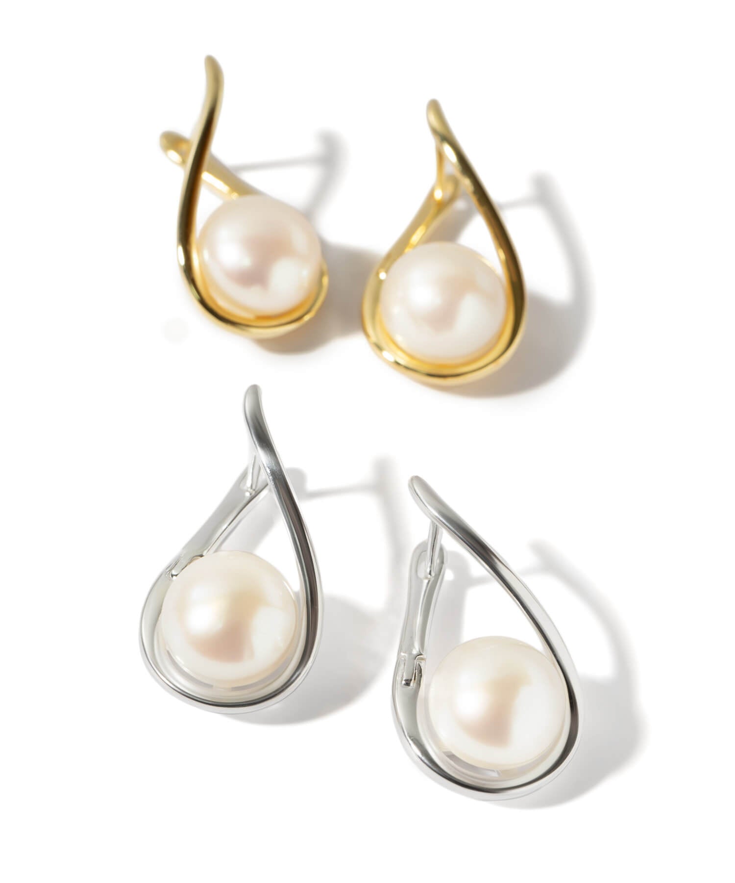 18K Gold Plated Sterling Silver Drop Pearl Earrings | AFRIZO-FYRA