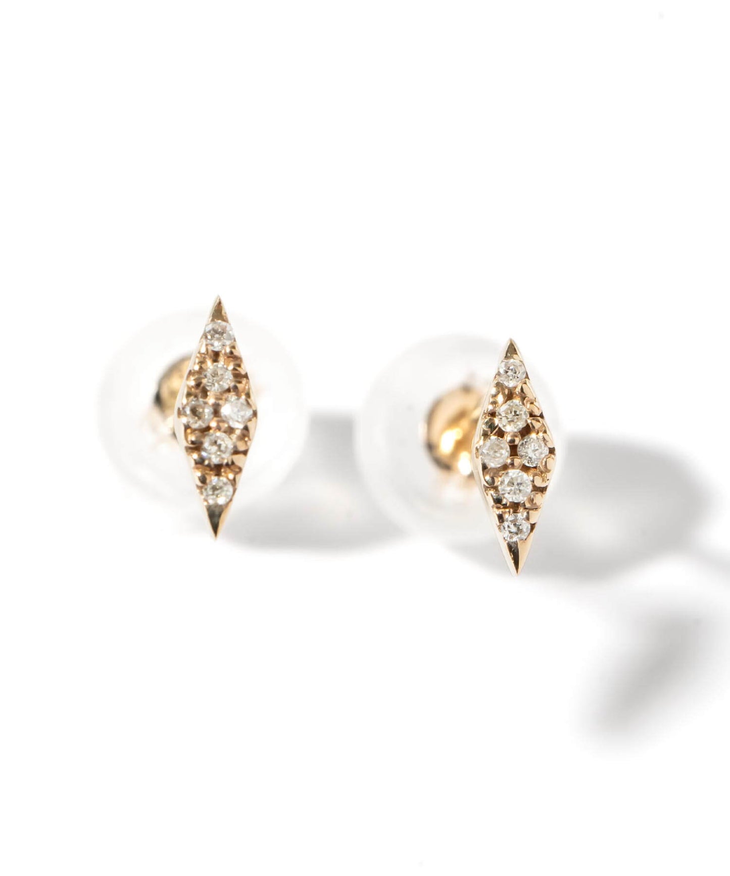 K10 Pave Diamond Rhombus Earrings | FOSTELLA PIERCE