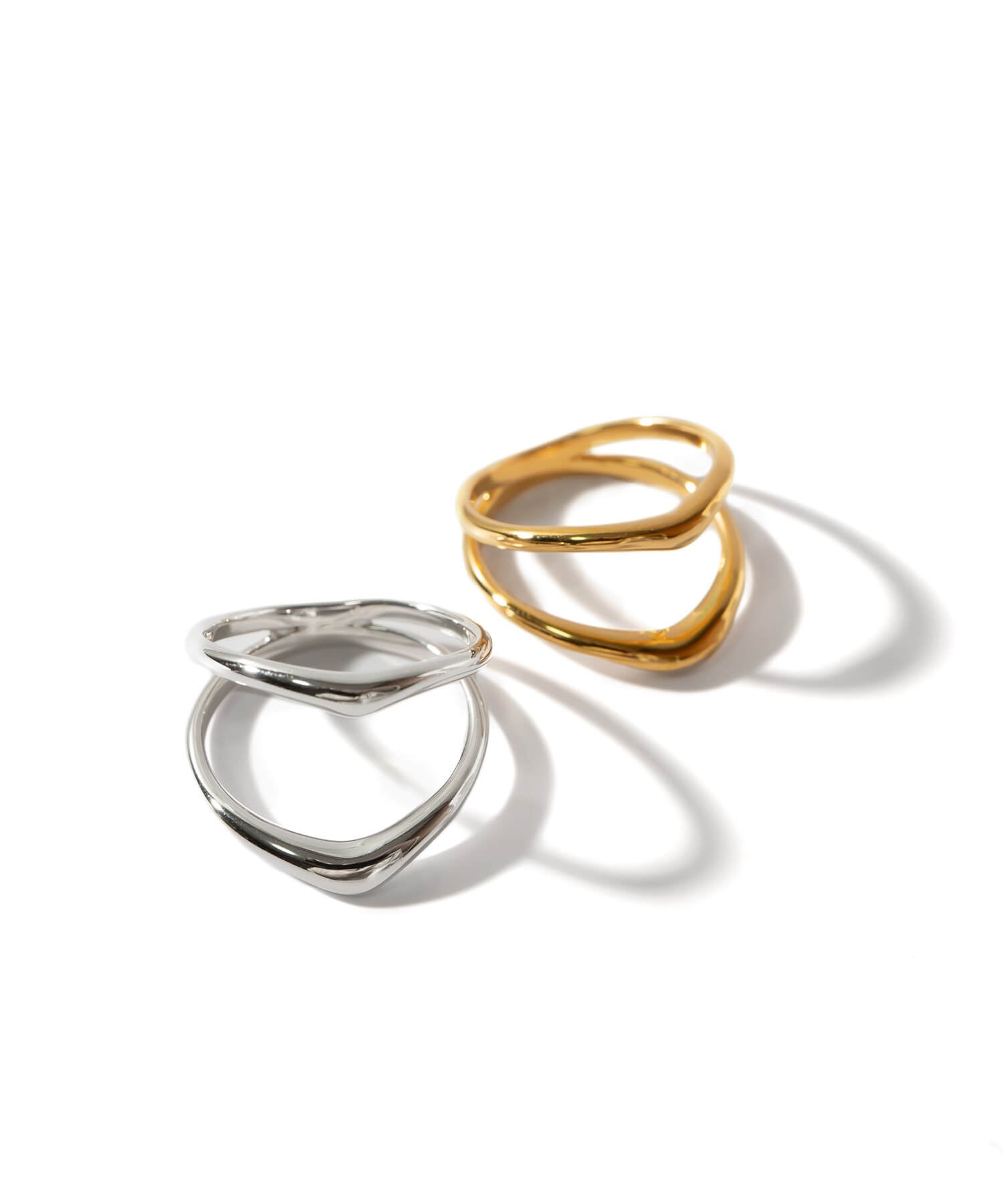 18K Gold Plated Sterling Silver Double Chevron Ring | GAVIOTA0BULKY