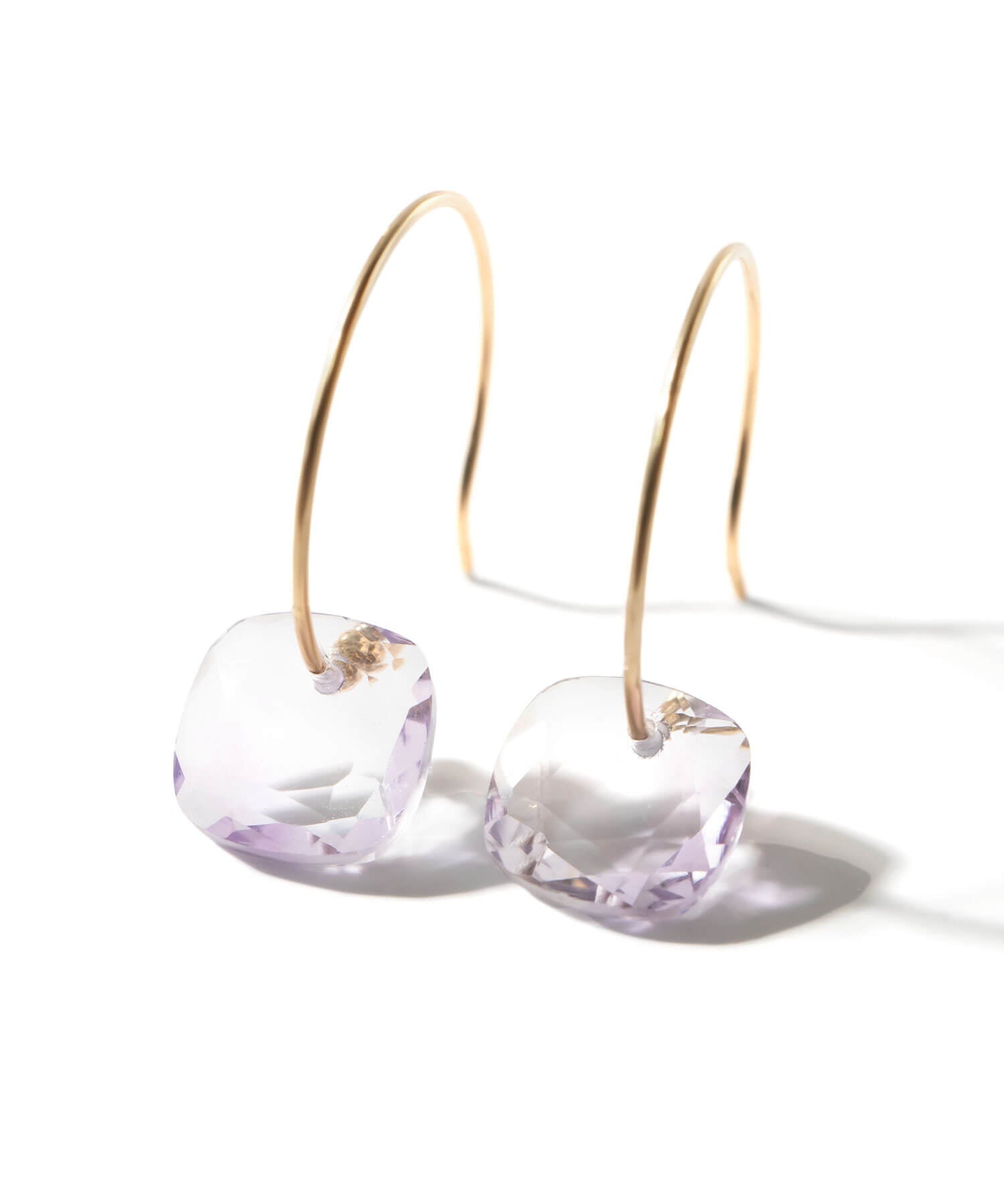 10K Gold Tablecut Gemstone Hook Earrings | LACHTARA-SJU