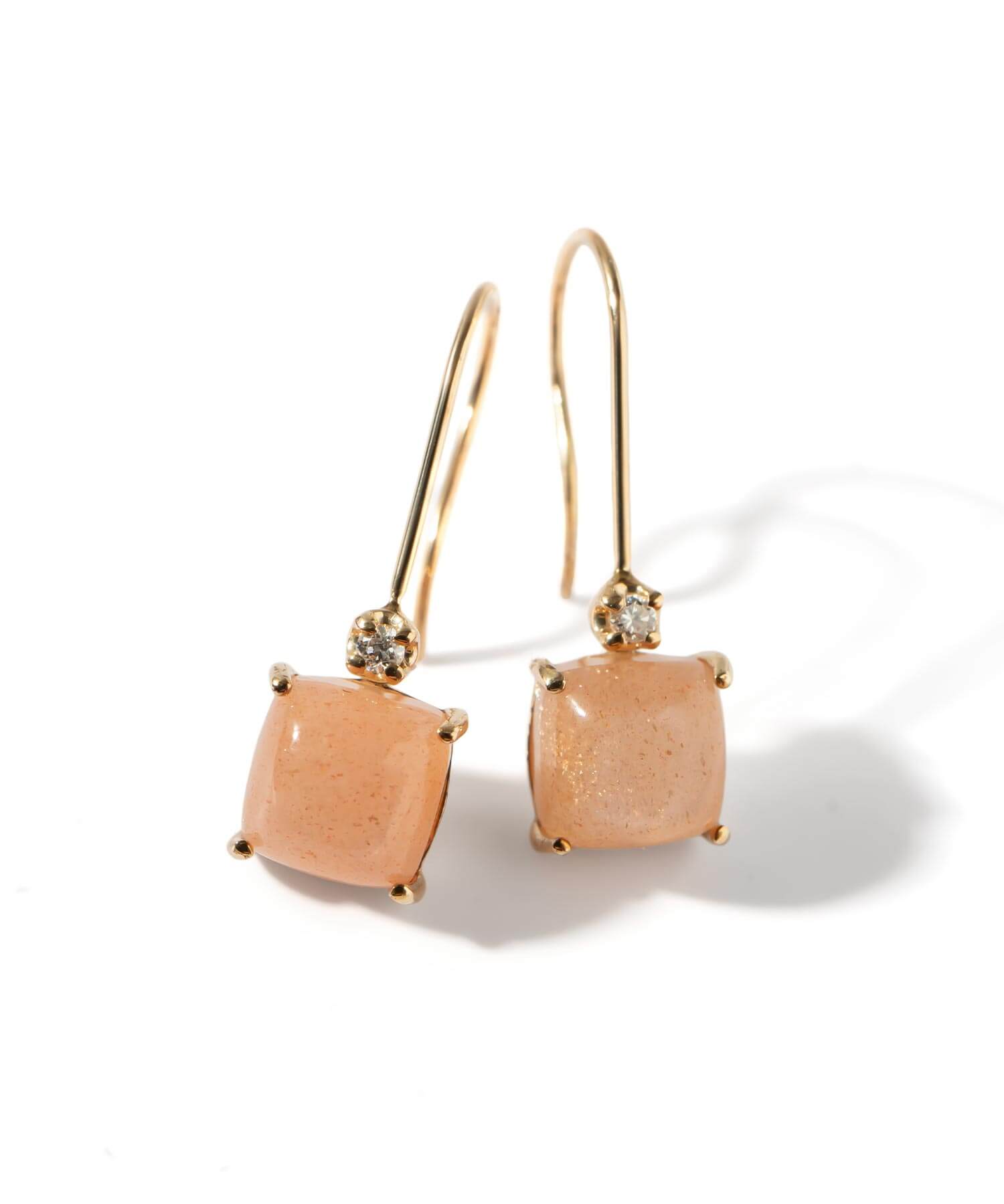 10K Gold Square Gemstone Earrings | LACHTARA-TVA