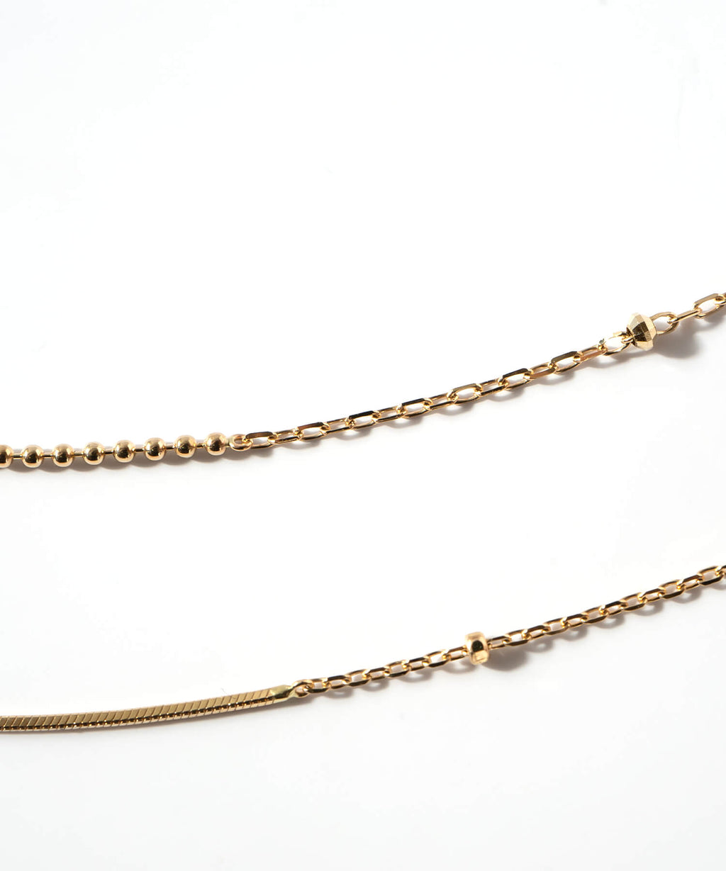 10K Gold Mix Chain Gold Bracelet | ARIADNE-MIKTOS-BR