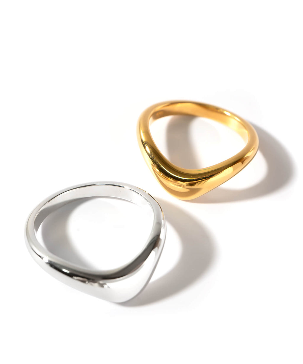 18K Gold Plated Sterling Silver Plump Wedge Ring | NERO SILVER WEDGE
