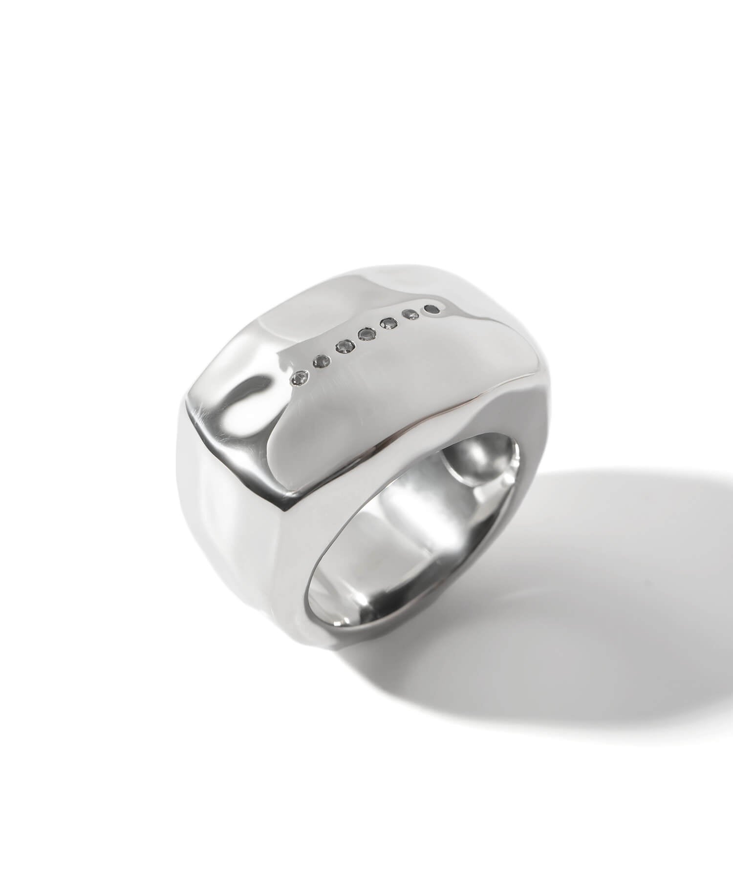 925 Sterling Silver Pavé Cubic Zirconia Wide Ring | PALLAS