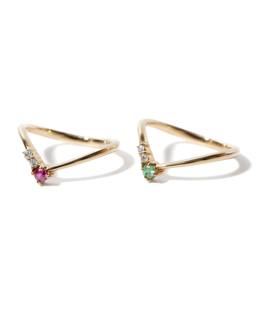 V-shaped Gemstone Ring | TERRA-KLADIA