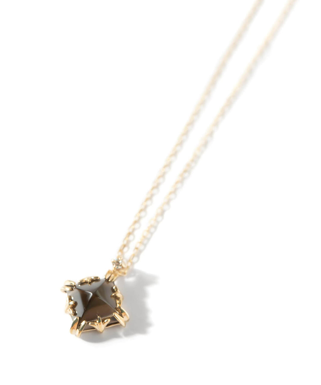 10K Gold Rhombus Smoky Quartz Necklace | TETRA-ATTA