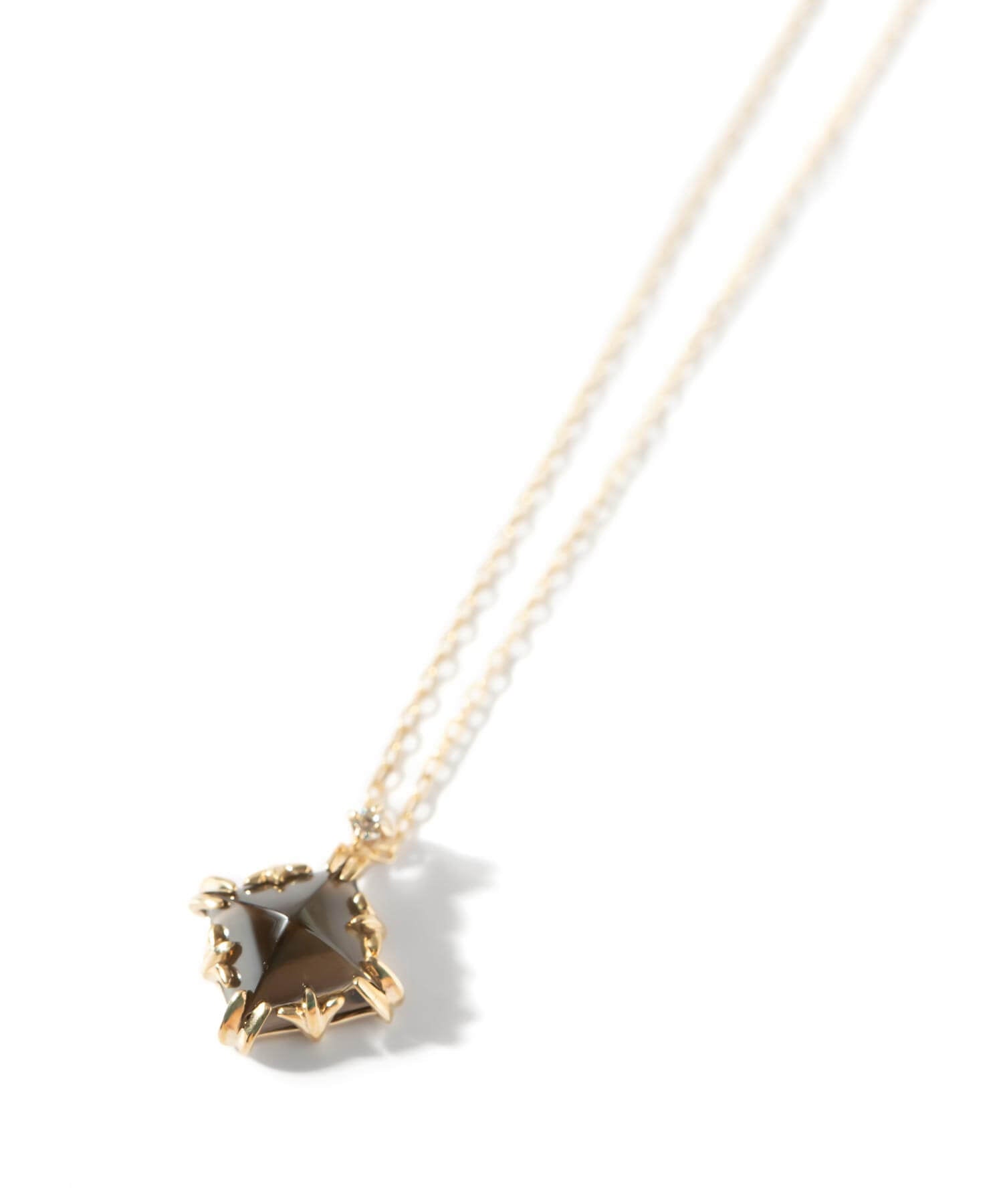 10K Gold Rhombus Smoky Quartz Necklace | TETRA-ATTA
