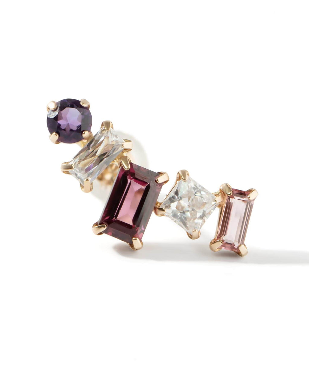 10K Gold Multi Gemstone Earring | TETRA-FEM