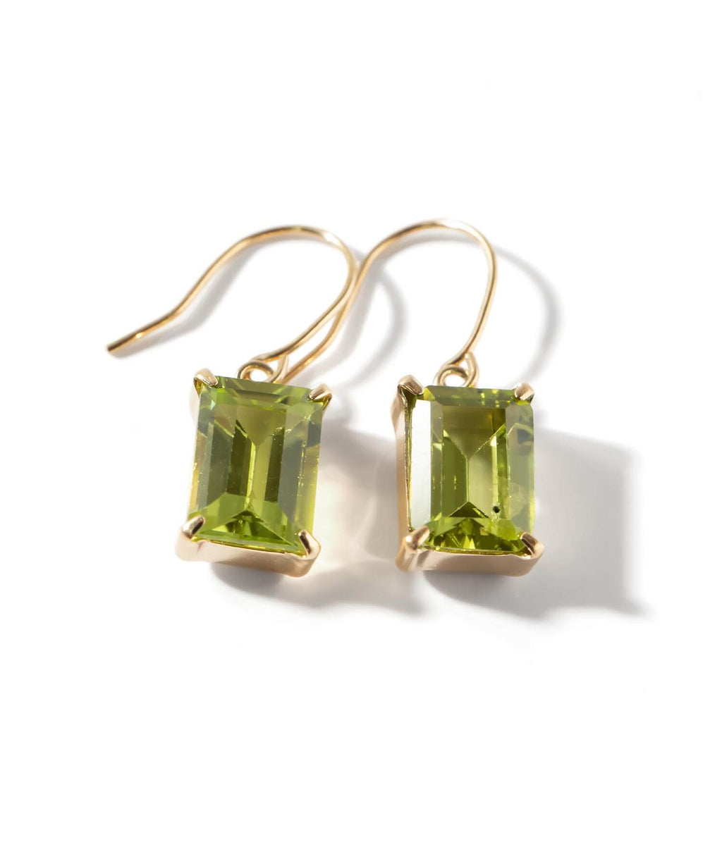 10K Gold Rectangle Gemstone Earrings | TETRA-FYRA