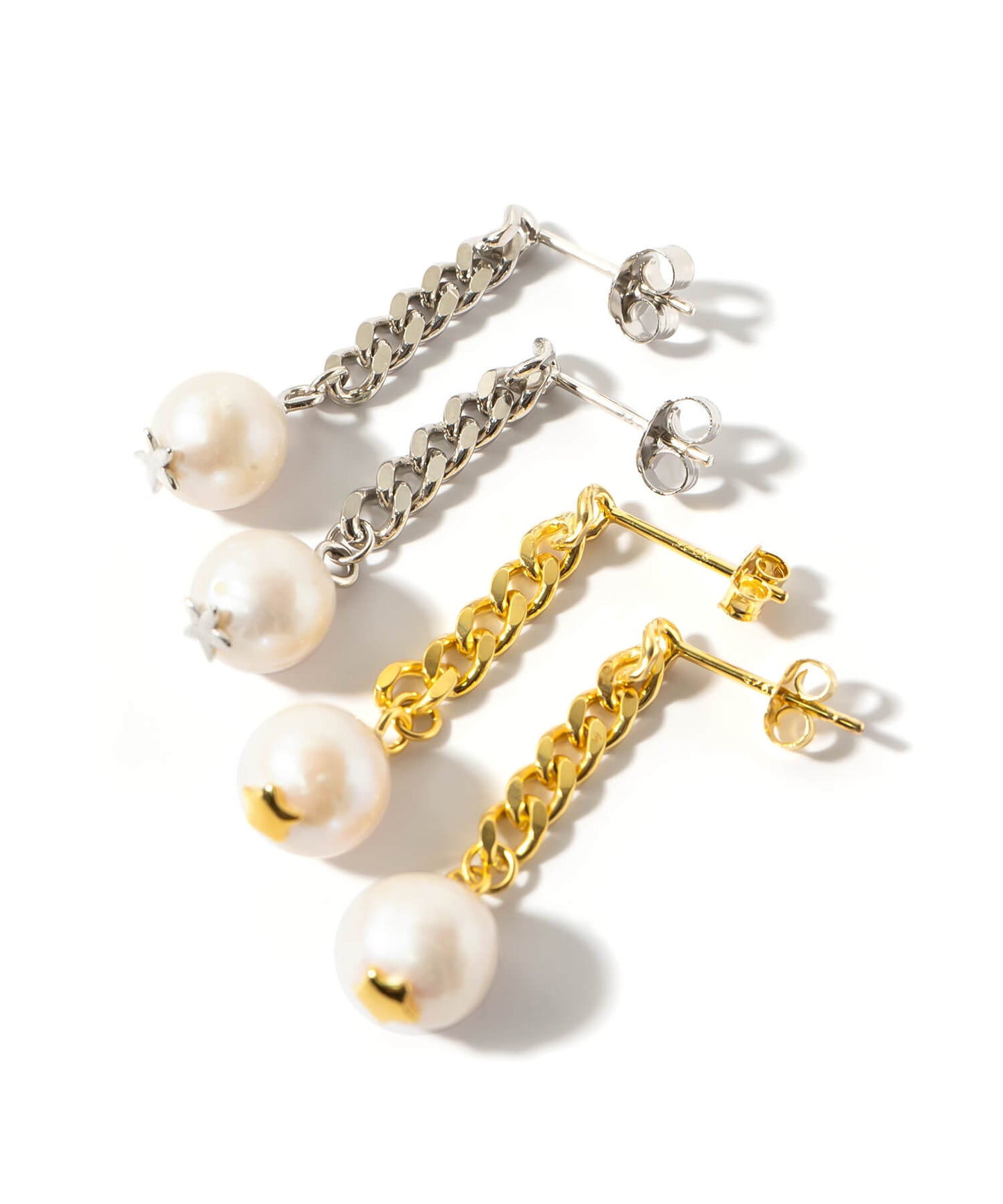 Semi-Baroque Pearl Chain Earrings | AFRIZO-TVA PIERCE