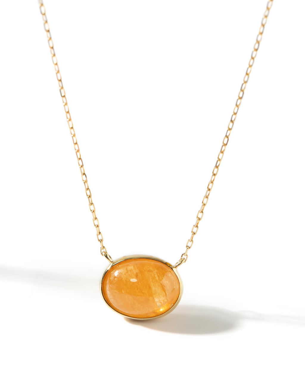 10K Gold Oval Gemstone Necklace | ELIA-TRE