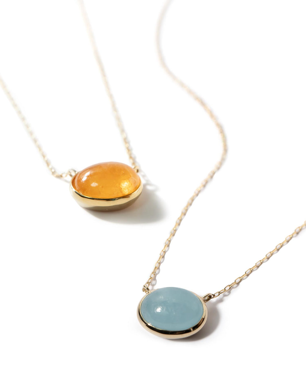10K Gold Oval Gemstone Necklace | ELIA-TRE