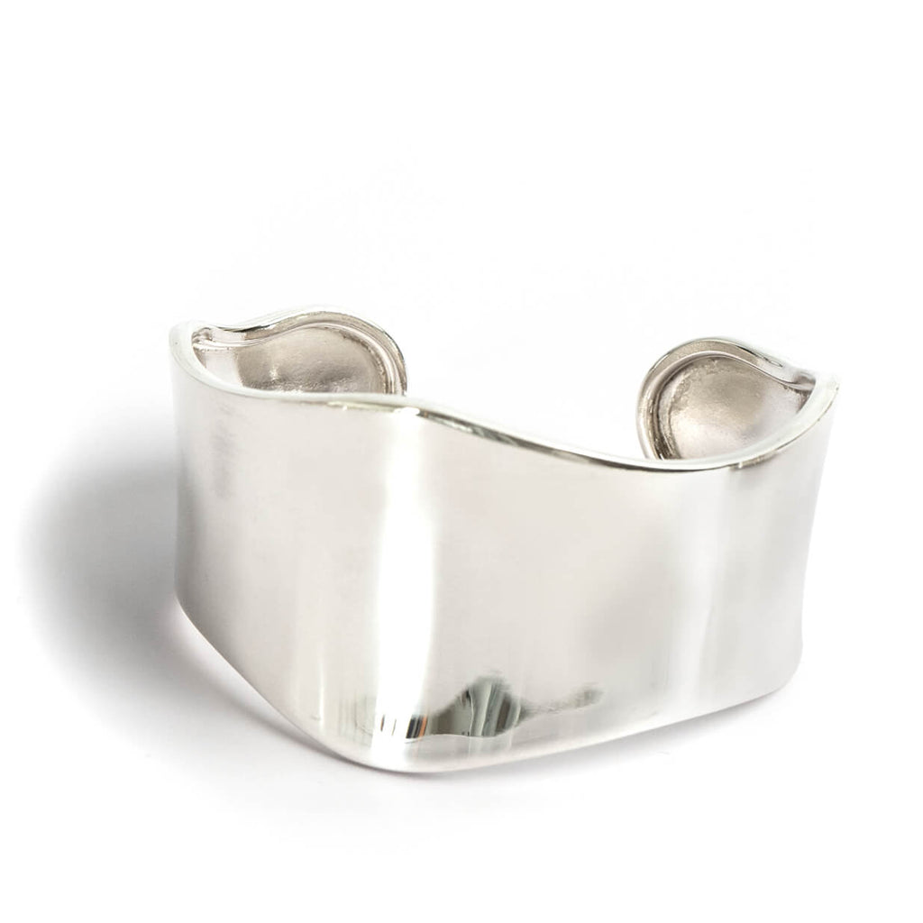 925 Sterling Silver Wide Bangle | KARPOS