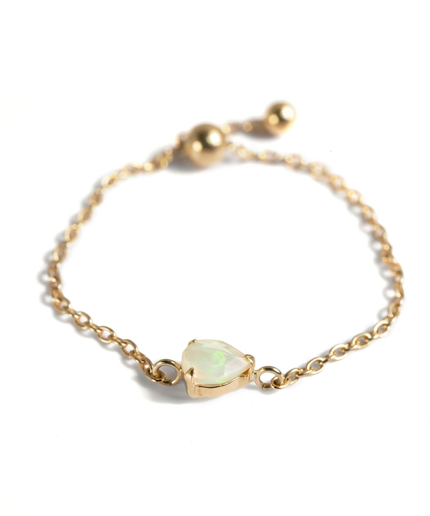 18k gemstone chain ring | MEGREZ CHAIN RING