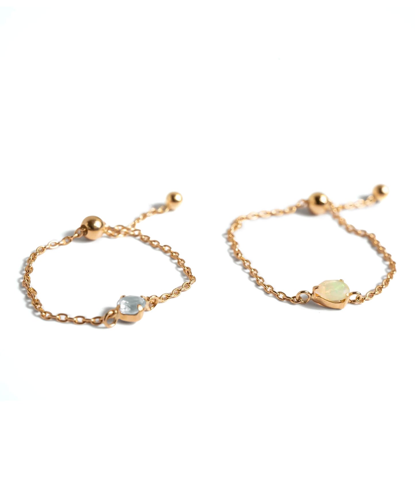 18k gemstone chain ring | MEGREZ CHAIN RING