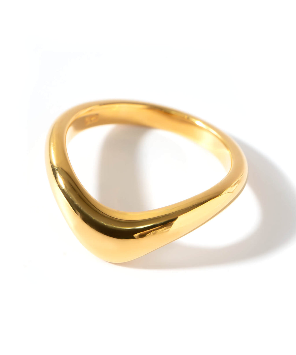 18K Gold Plated Sterling Silver Plump Wedge Ring | NERO SILVER WEDGE