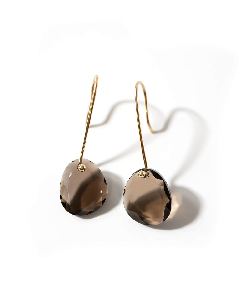 10K Gold Smoky Quartz Earrings | LACHTARA-FYRA