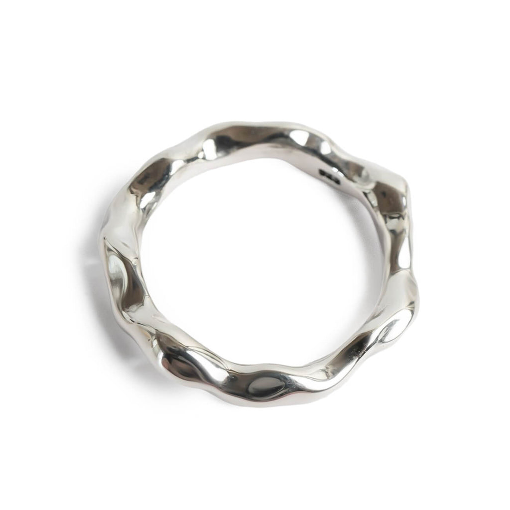 18K Gold Plated Sterling Silver Ripple Wave Ring | ALORO
