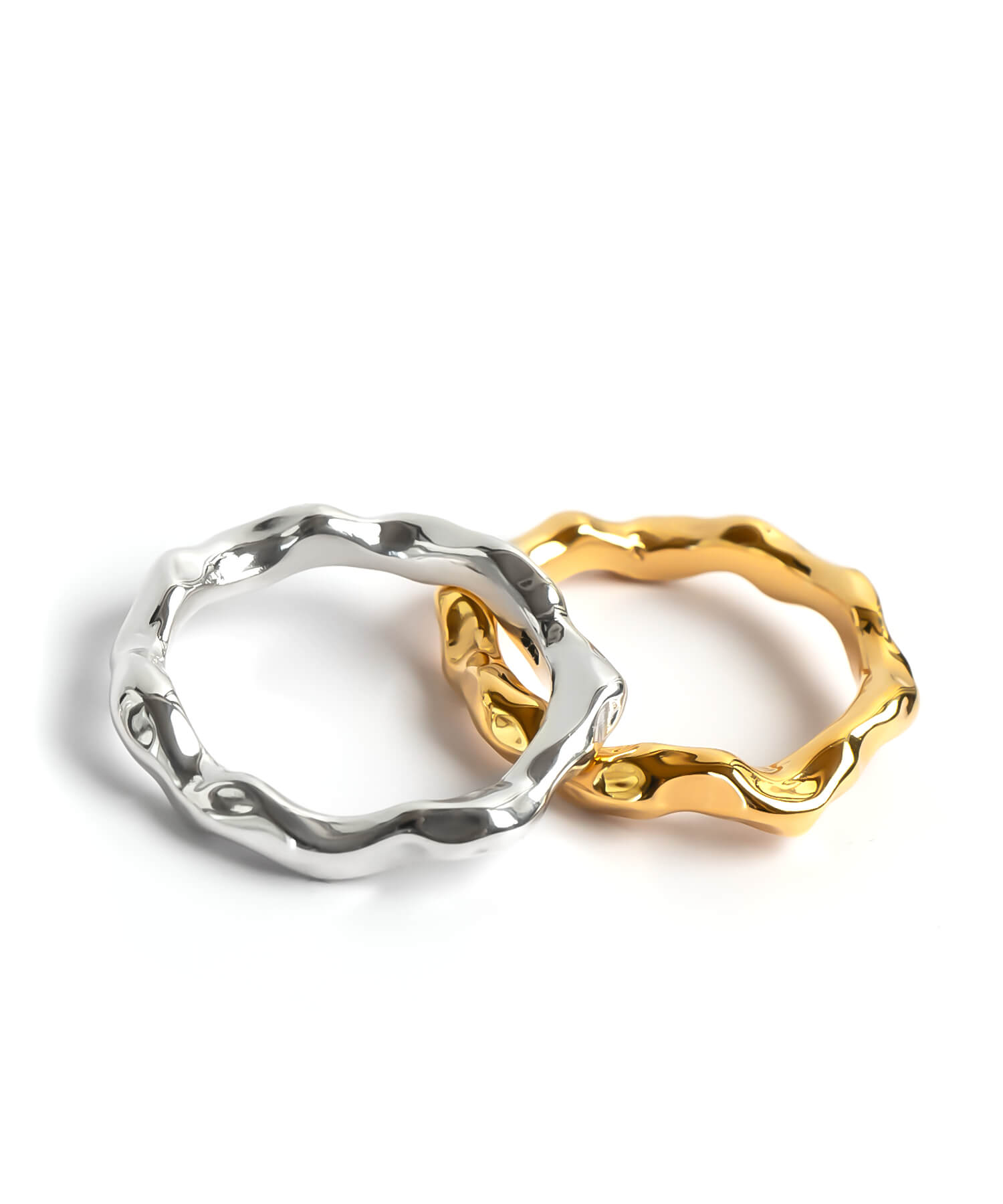 18K Gold Plated Sterling Silver Ripple Wave Ring | ALORO