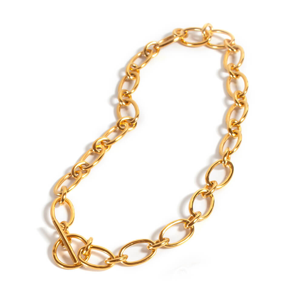18K Gold Plated Sterling Silver Chunky Chain Choker | CARCHE