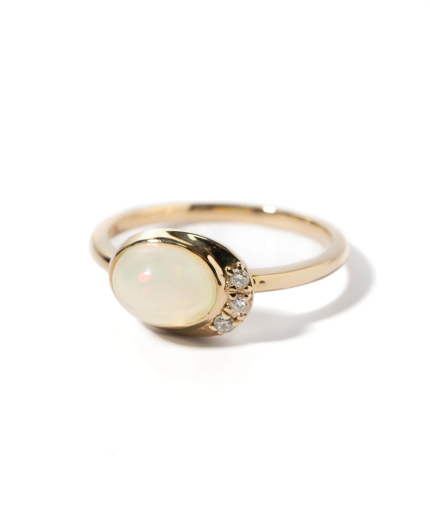 Crescent Moon Opal Ring | ELIA-TVA