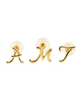 18K Gold Petit Cursive Initial Earring | MOLLICA LETTERA