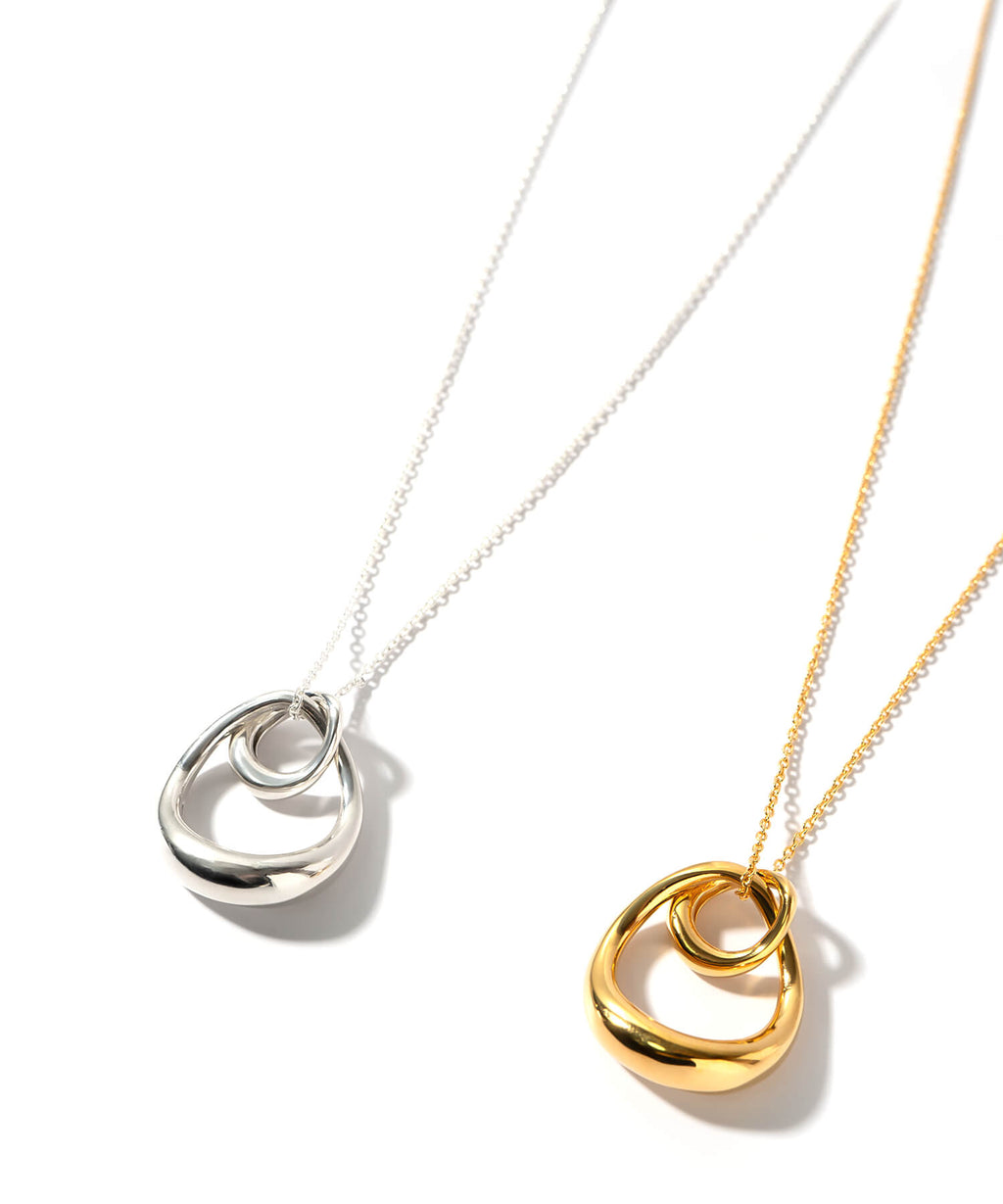 18K Gold Plated Sterling Silver Oval Long Necklace | ORIFAR