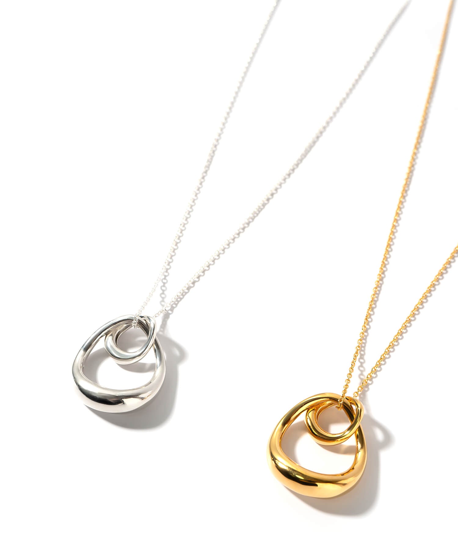 18K Gold Plated Sterling Silver Oval Long Necklace | ORIFAR