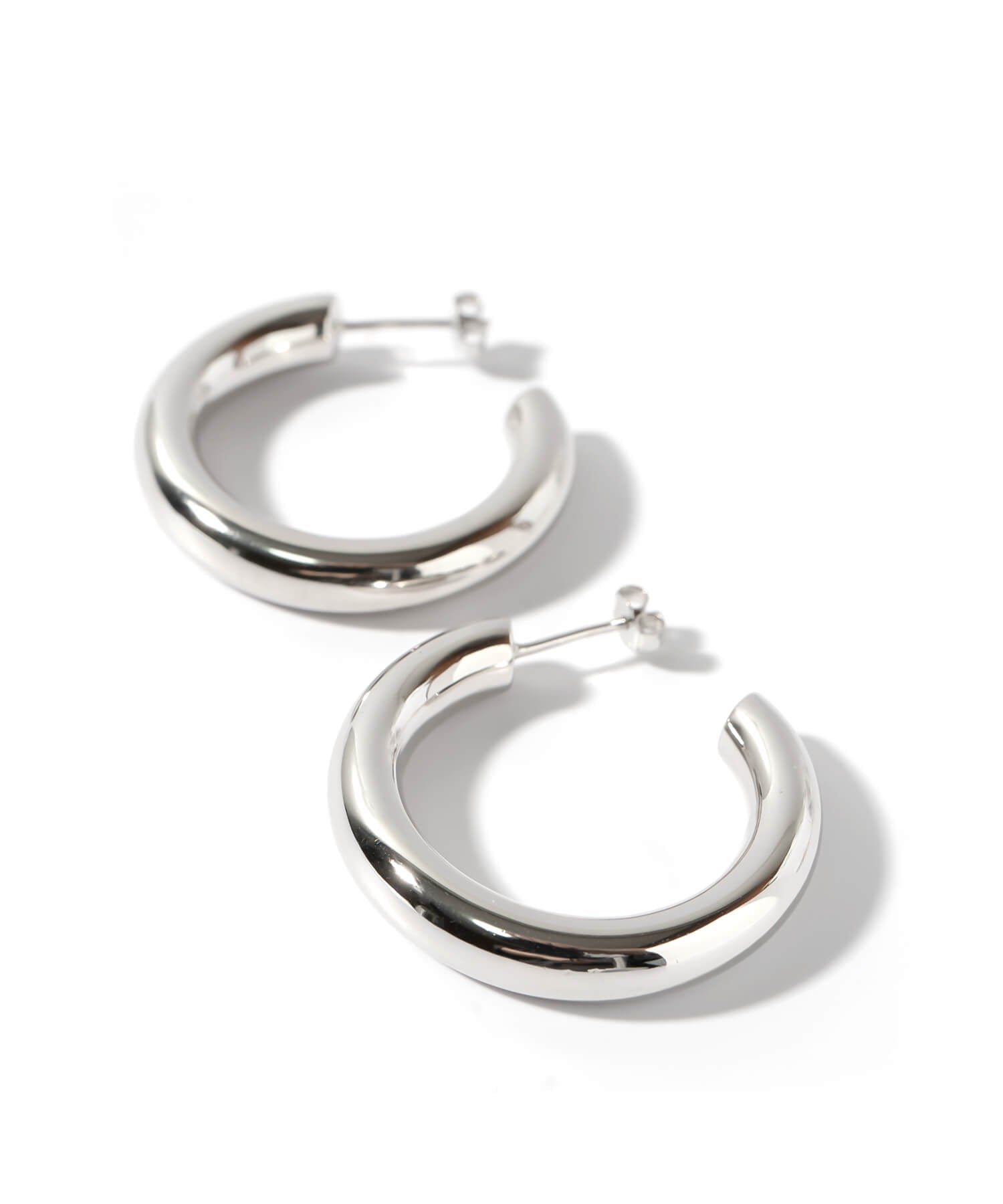 Round Tube Hoop Earrings | GIOOVE-LUNA HOOP