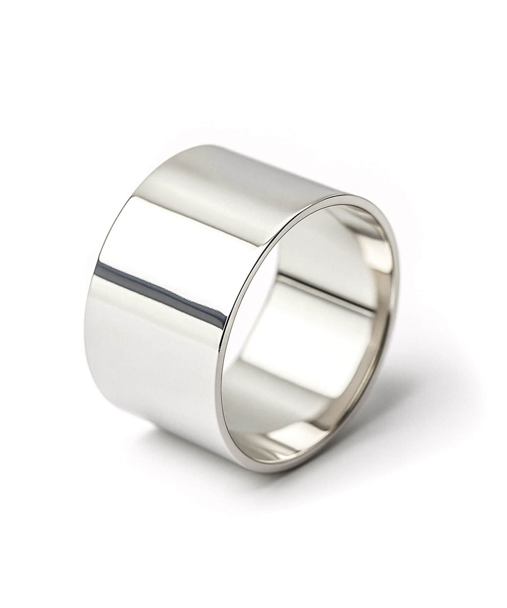 18K Gold Plated Sterling Silver Wide Tube Ring | TORONC SHINY