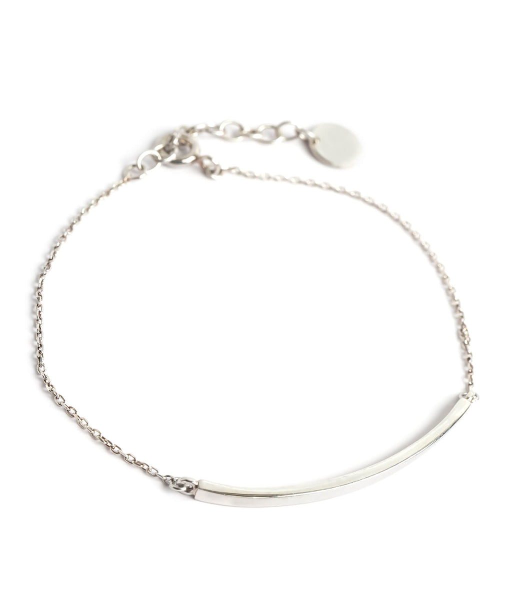 18K Gold Plated Sterling Silver Minimal Skinny Bar Bracelet | TIGO
