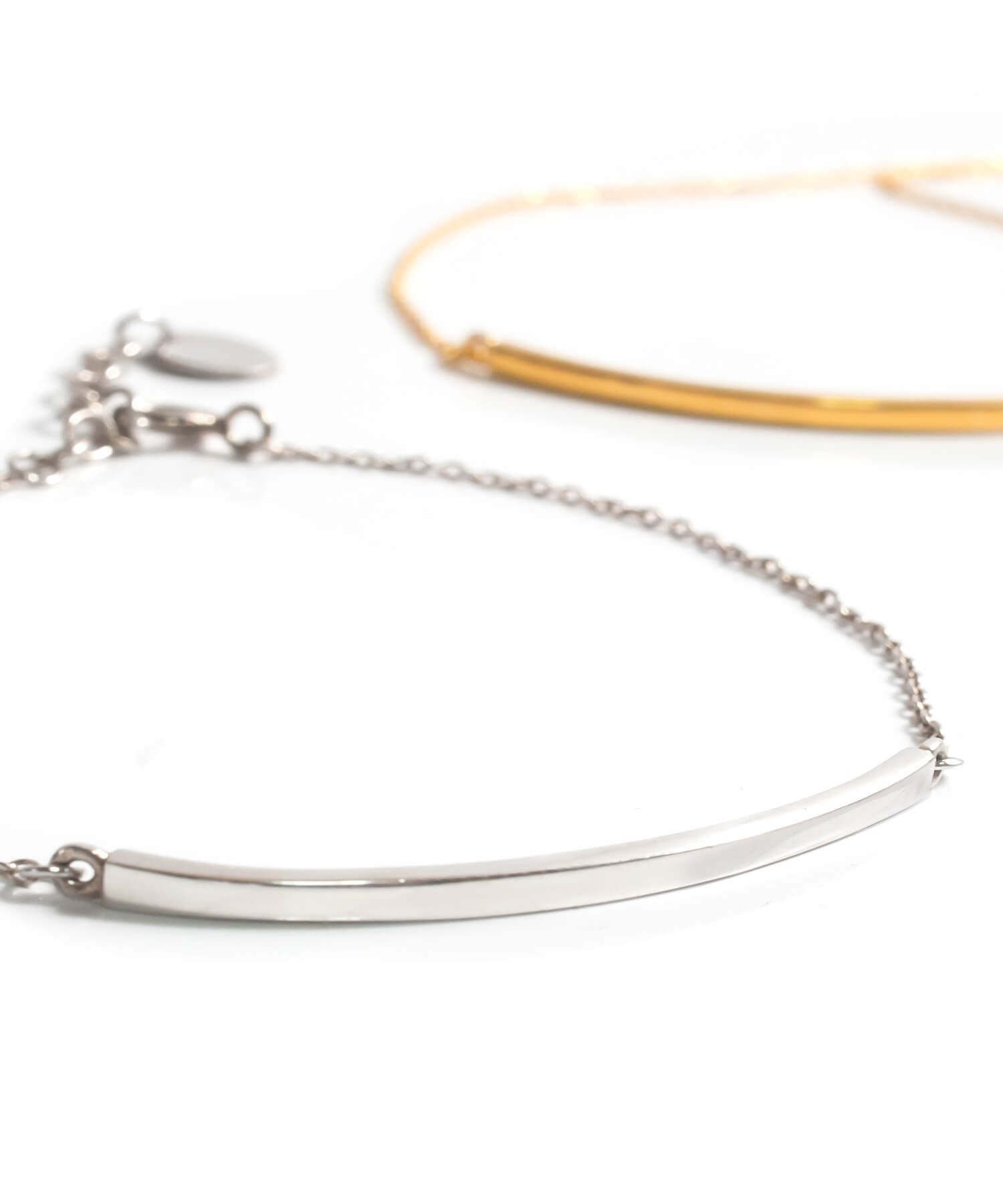 18K Gold Plated Sterling Silver Minimal Skinny Bar Bracelet | TIGO