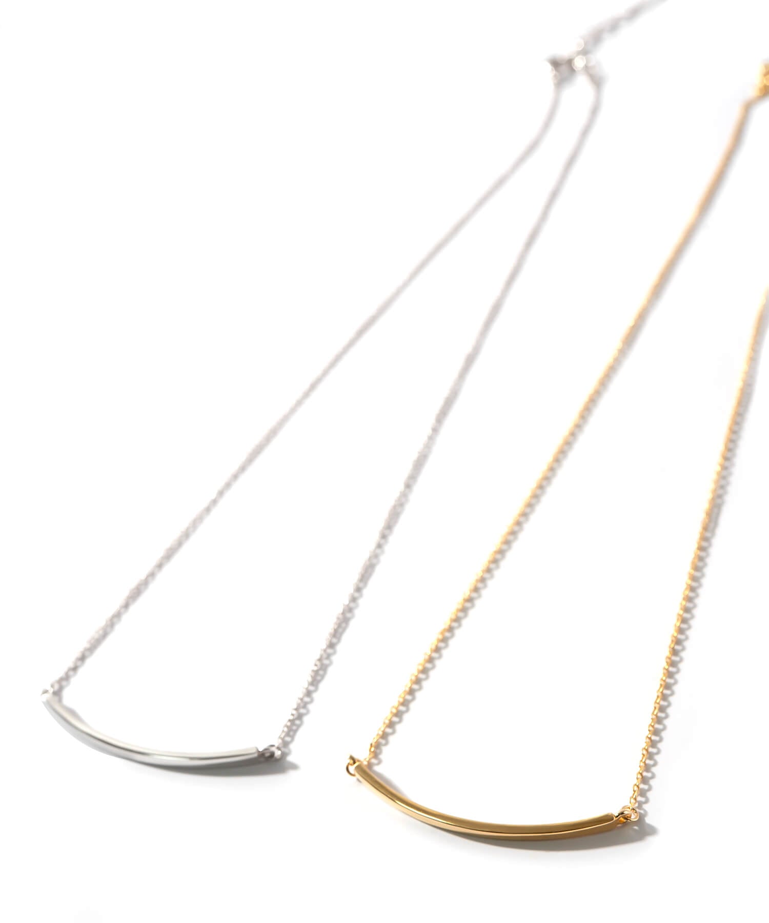 18K Gold Plated Sterling Silver Smile Line Bar Necklace | TIGO