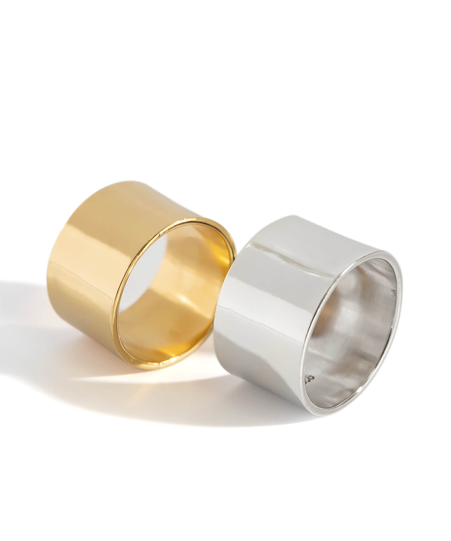 18K Gold Plated Sterling Silver Wide Tube Ring | TORONC SHINY