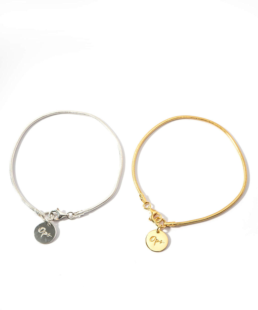18K Gold Plated Sterling Silver Snake Chain Bracelet | VENEC-BR
