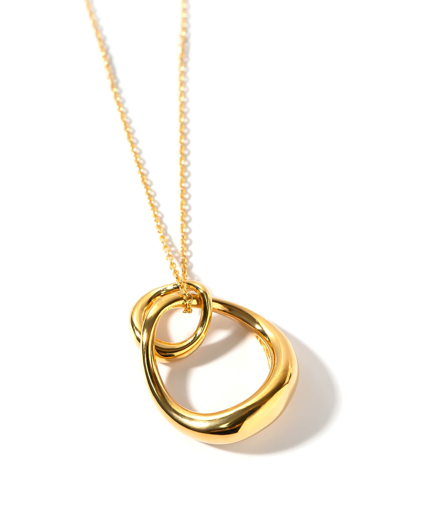 18K Gold Plated Sterling Silver Oval Long Necklace | ORIFAR