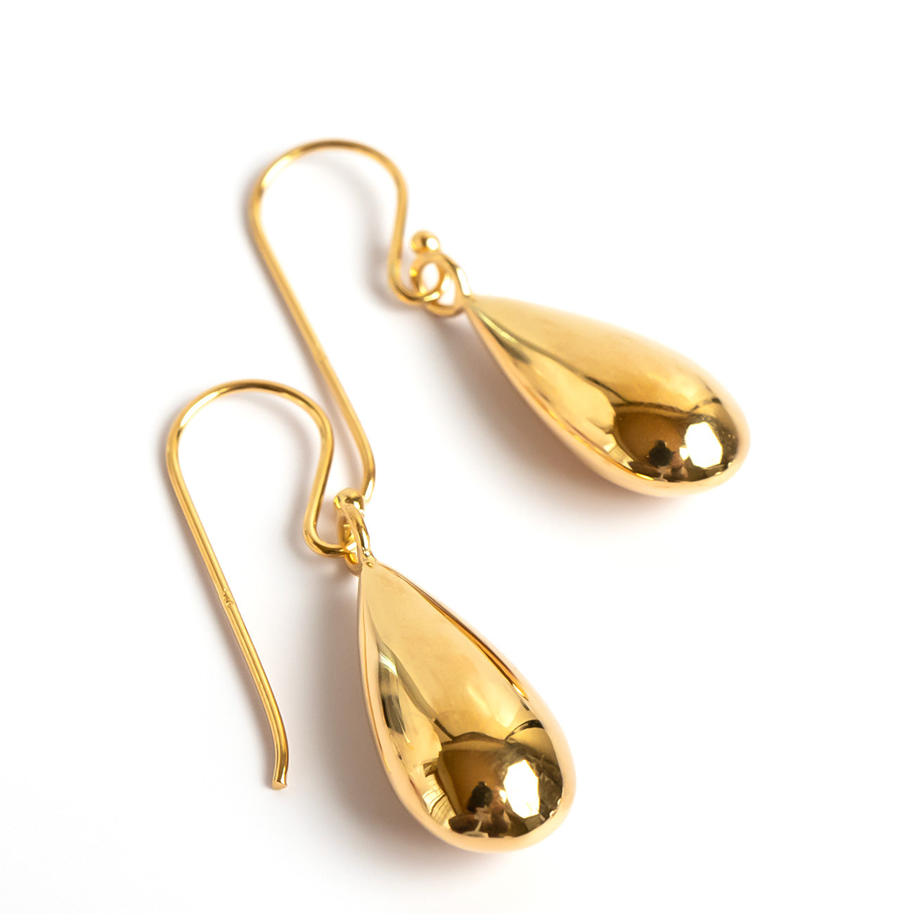 18K Gold Plated Sterling Silver Dangle Drop Pierce | QATRA