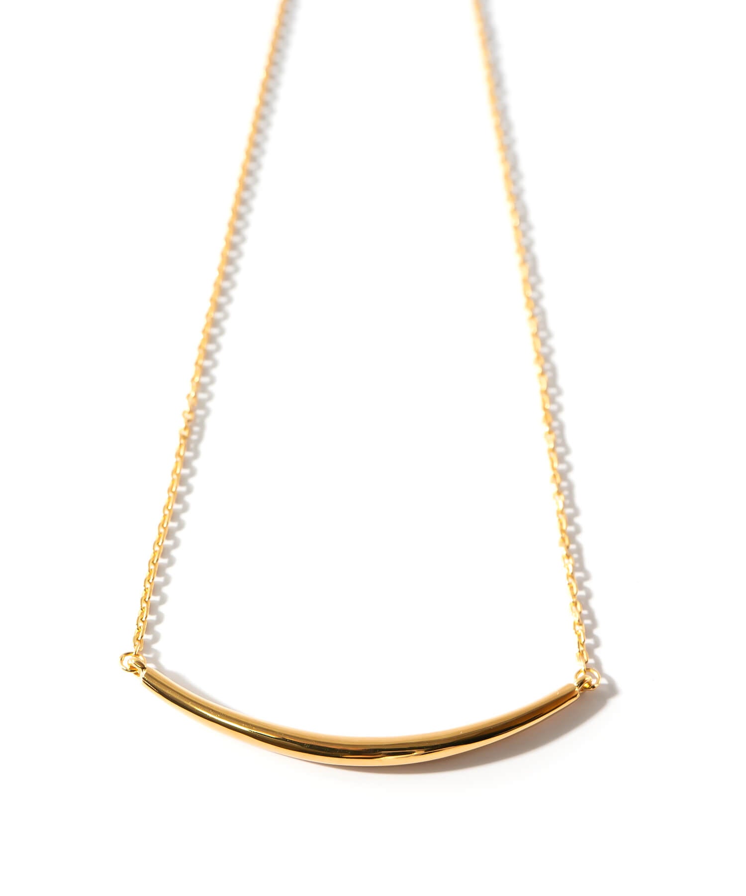 18K Gold Plated Sterling Silver Smile Line Bar Necklace | TIGO