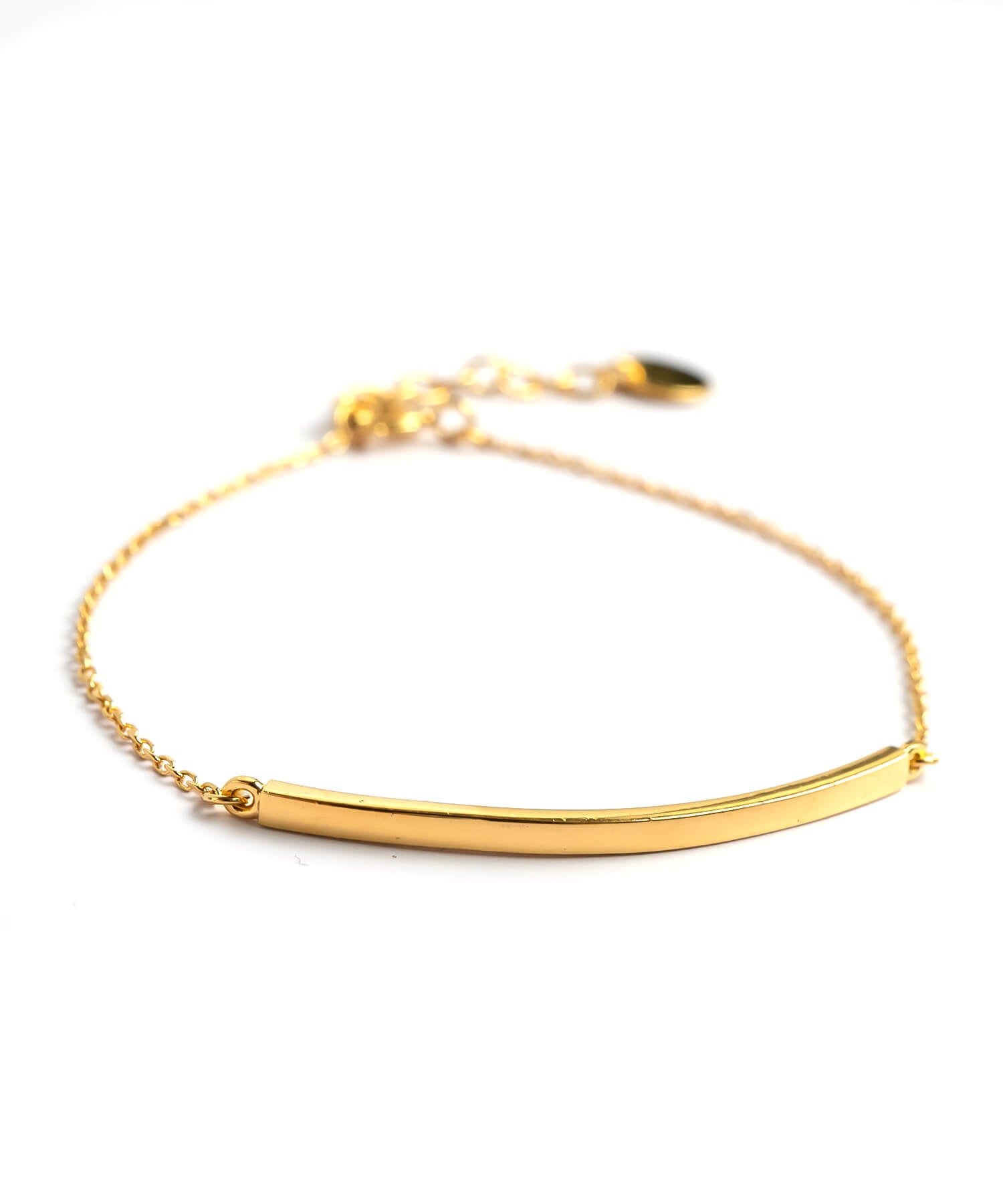 18K Gold Plated Sterling Silver Minimal Skinny Bar Bracelet | TIGO