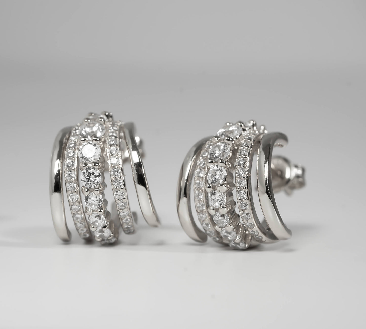 Silver925 Cascadea Glint Earrings | ELUNA-LUCE PIERCE