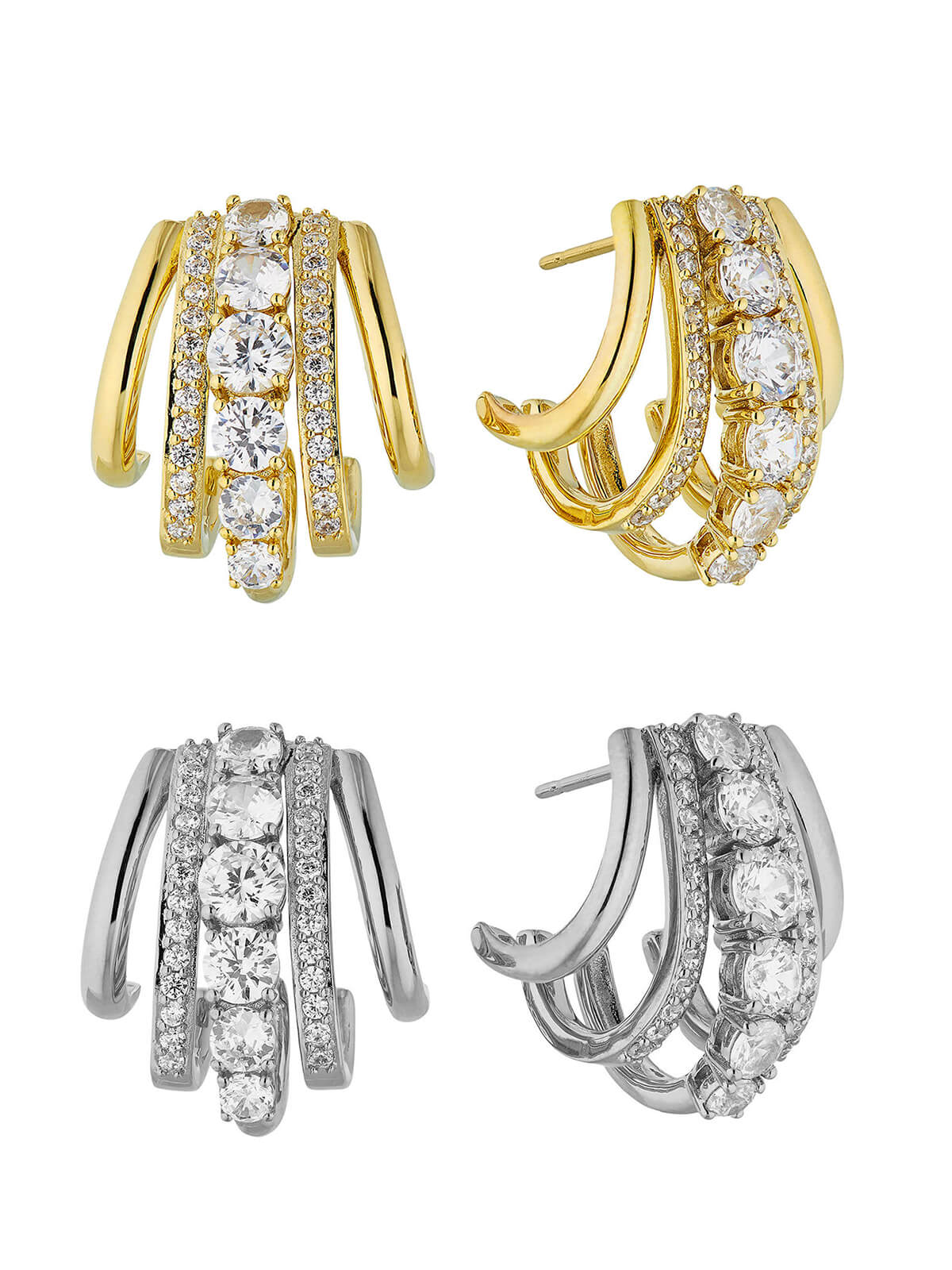 18K Gold Plated Sterling Silver Cascadea Glint Earrings | ELUNA-LUCE