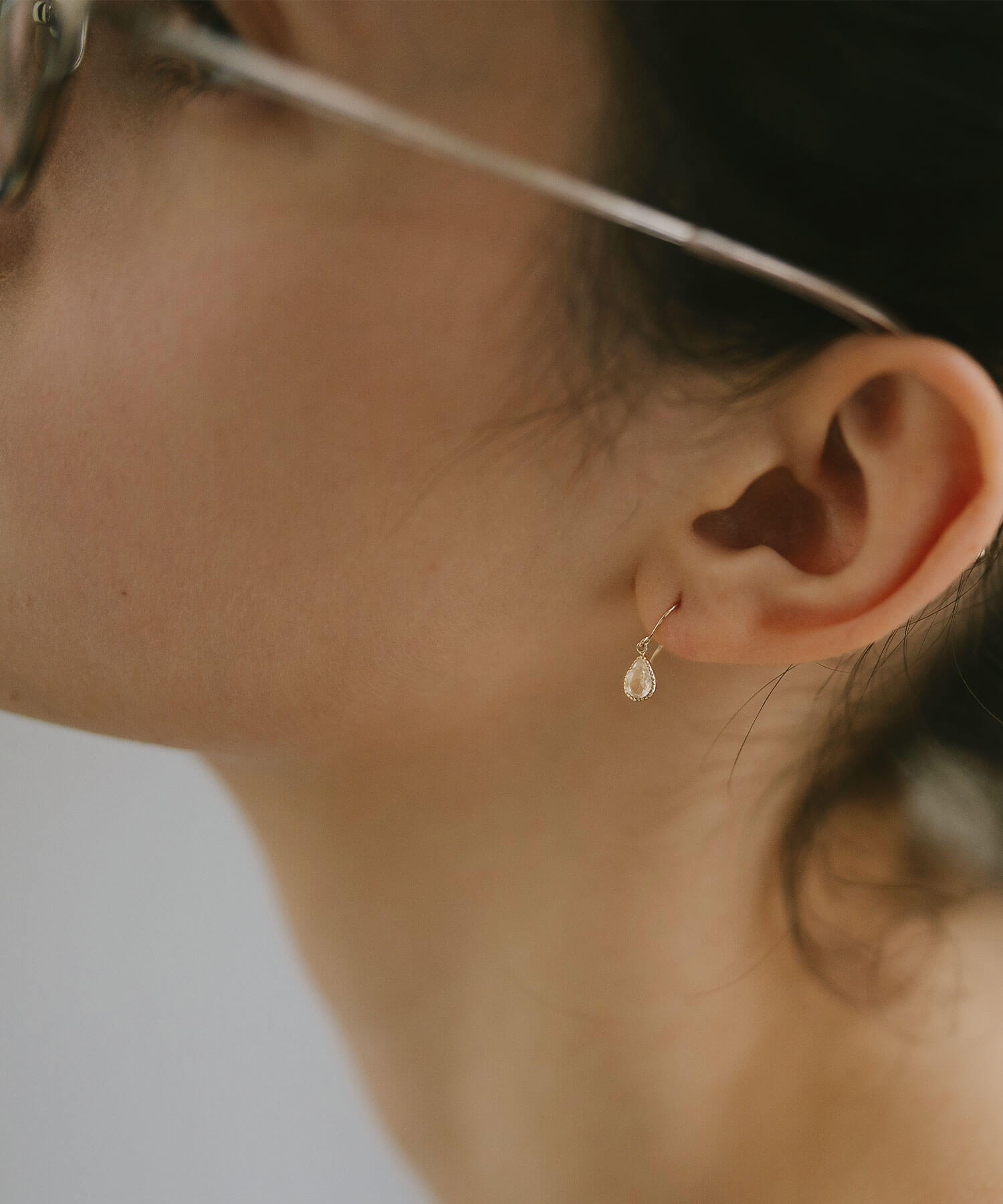 10K Gold Gemstone Tear Drop Earring | TERRA-SOLZE