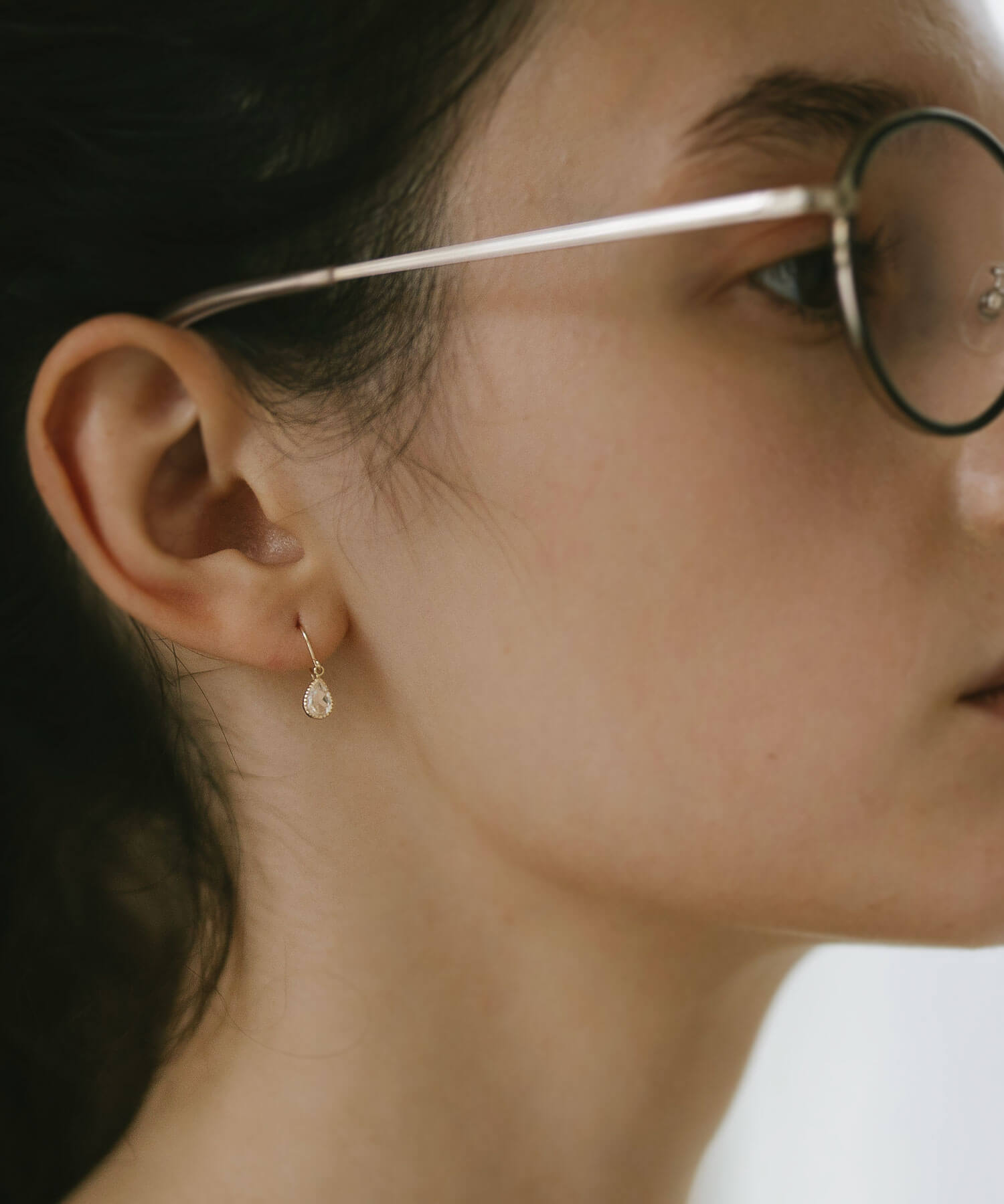 10K Gold Gemstone Tear Drop Earring | TERRA-SOLZE