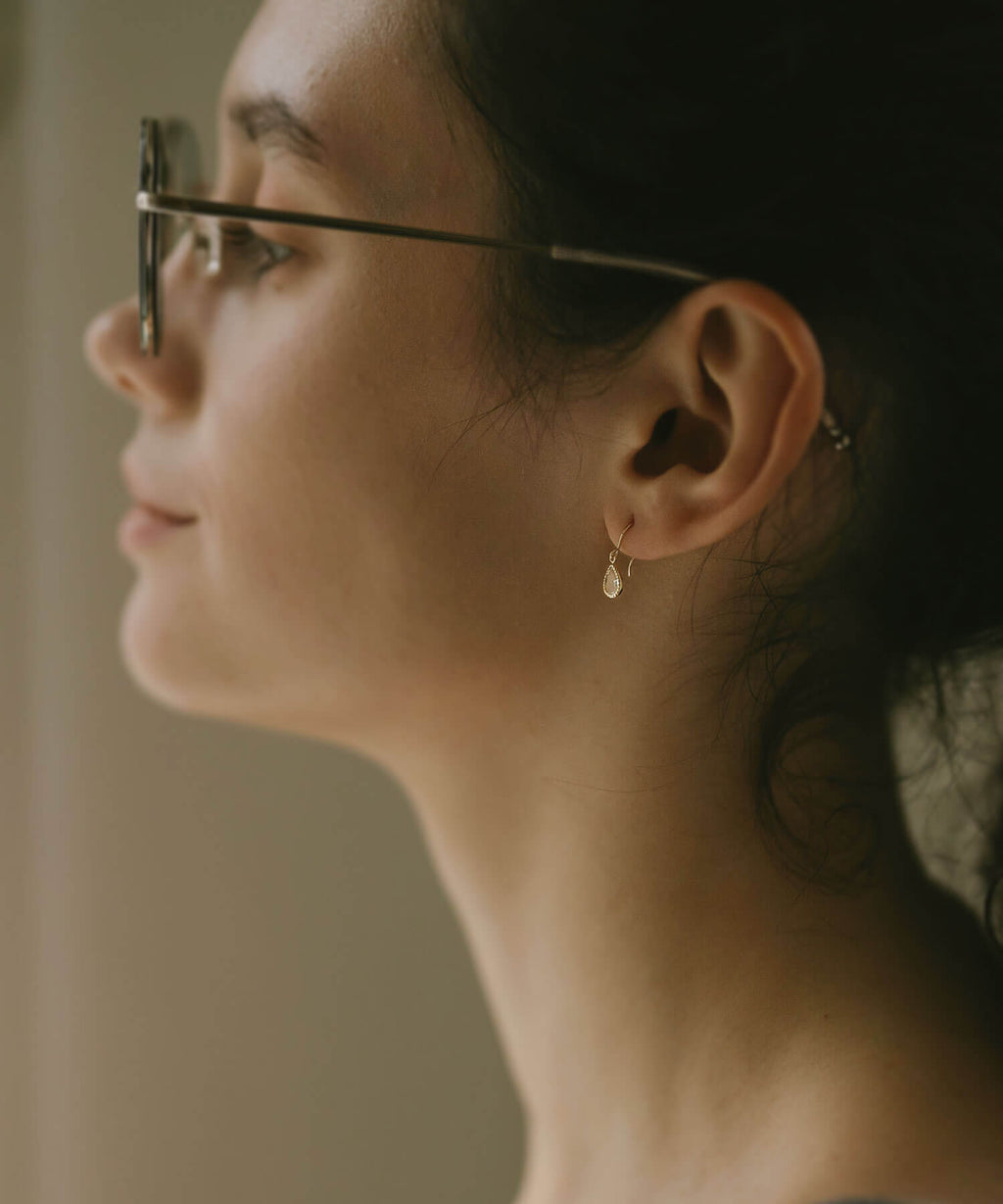 10K Gold Gemstone Tear Drop Earring | TERRA-SOLZE